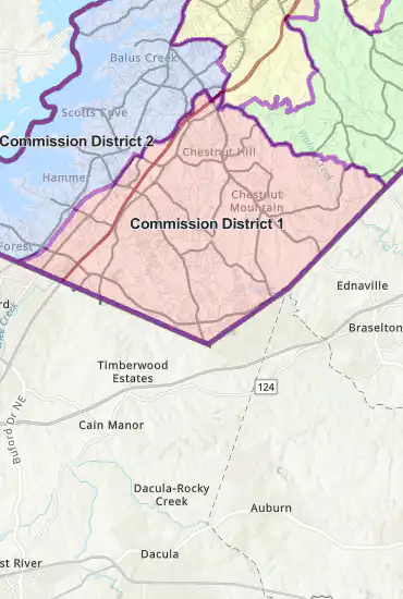 Hall County Commission 103 Hall County Commission District 1 map