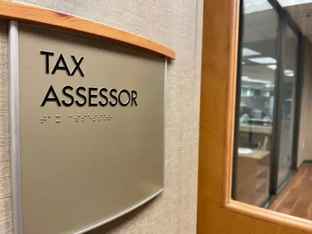 Photo of Hall County Tax Assessor sign