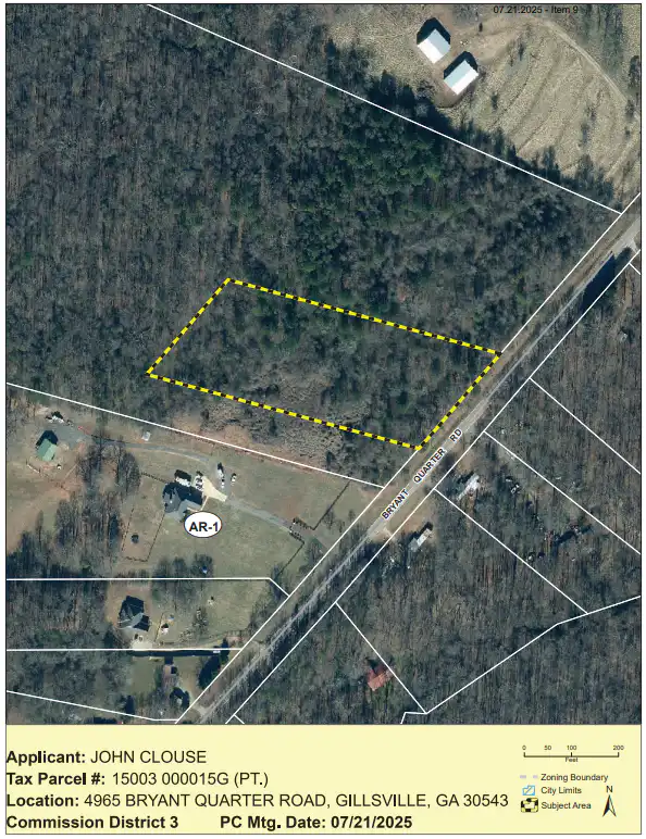 District 3: 4965 Bryant Quarter Road 1 Rezone from Planned Commercial Development (PCD) to Agricultural Residential 1 (AR-1) District 3 4965 Bryant Quarter Road