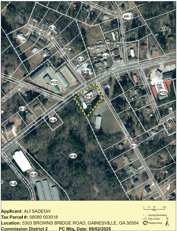 District 2: 5303 Browns Bridge Road 1 District 2: 5303 Browns Bridge Rd Map; Amend conditions for vehicle repair
