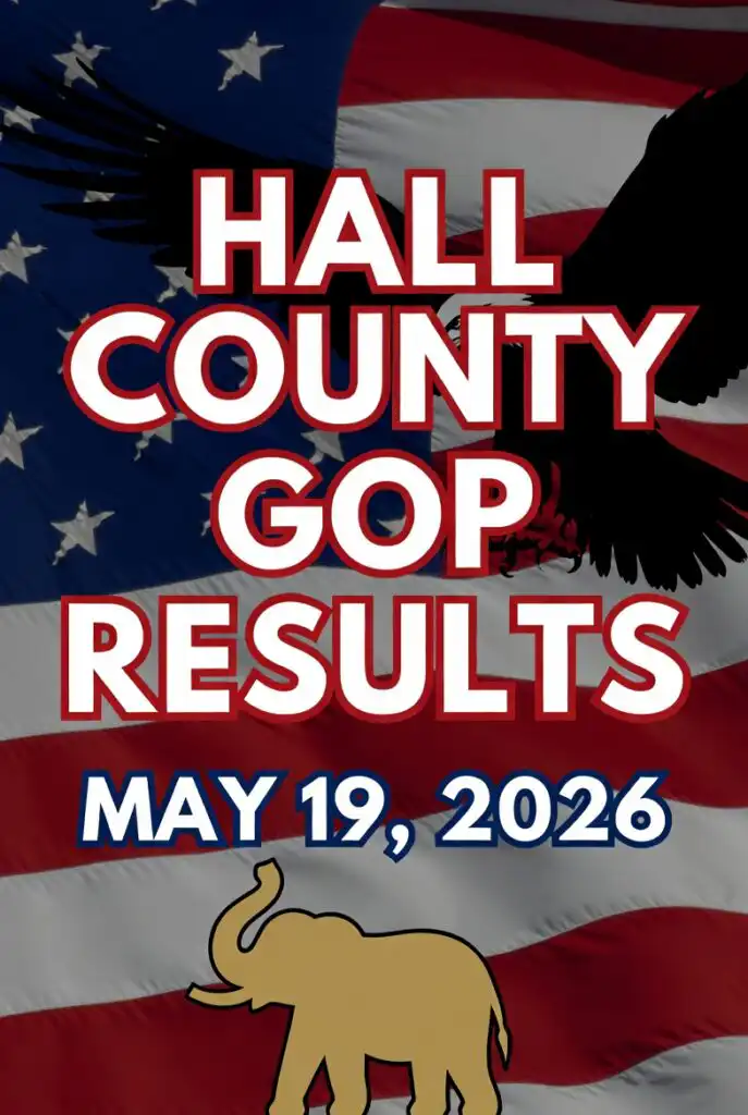 NGAdvocate Thoughts on the May 19th Hall County GOP Primary 2 Vertical Rectangular image with an elephant that says Hall County GOP Results in bold white letters and the date May 19, 2026 underneath