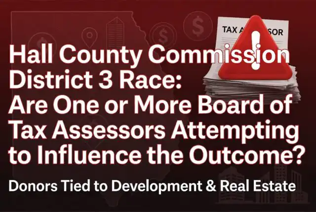 Feature Image that says Hall County Commission District 3 Race: One or More Tax Assessors Attempting to Influence the Outcome
