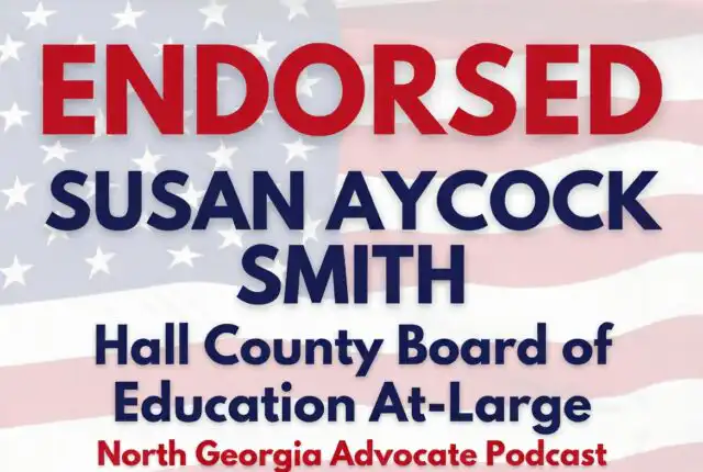 Rectangle Image endorsing Susan Aycock Smith for Hall County Board of Education At-Large seat