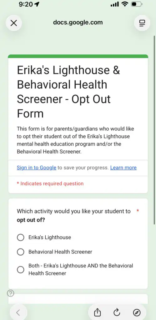 Official Hall County School District Remind and Parent Portal notification establishing a passive opt-out framework for suicide prevention and behavioral health lessons.